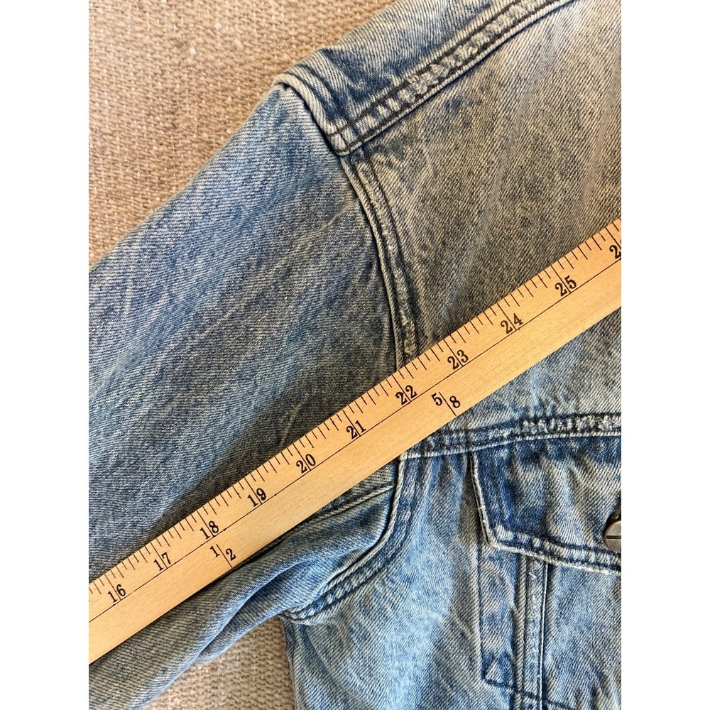 Mens  Sz Small KSUBI Distressed Jeans Denim Jacket Light Wash Rocker - Picture 9 of 10